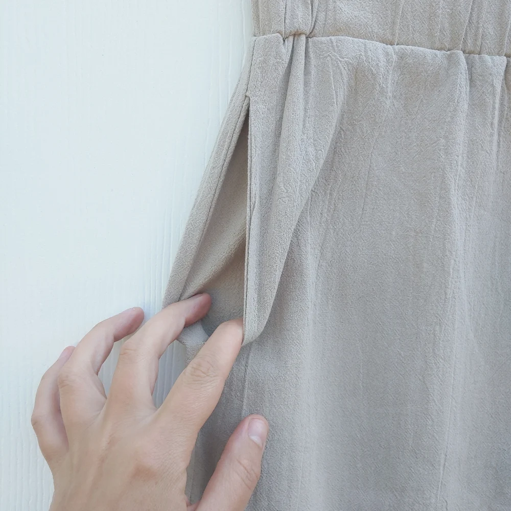 Misslook Beige Wide Leg Layered High Waist Pull On Stretch Lounge Pants Sz L - Picture 3 of 6